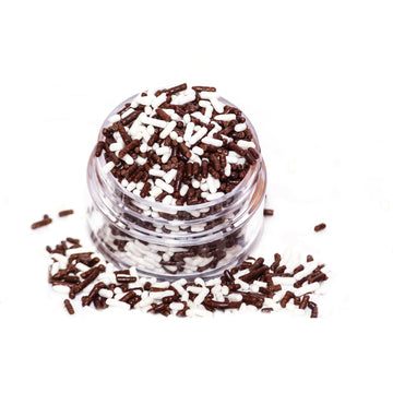 CAKE DECORATION WHITE AND BROWN SWEETS 120 gm