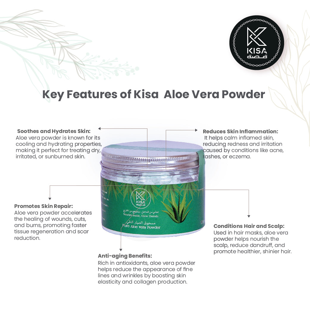 KISA PURE ALOE VERA POWDER 100 GM BOTTLE