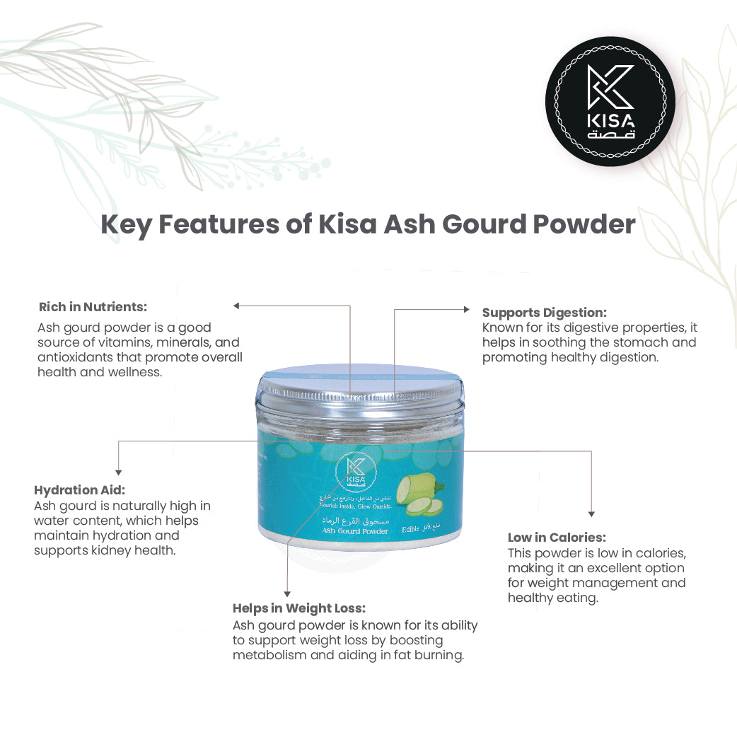 KISA PURE ASH GOURD POWDER 100 GM BOTTLE