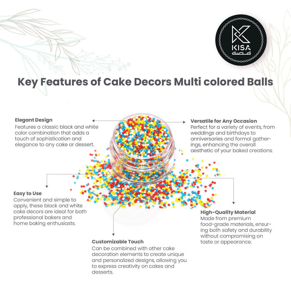 CAKE DECORATON MULTI COLOUR BALLS   SWEETS 120 gm