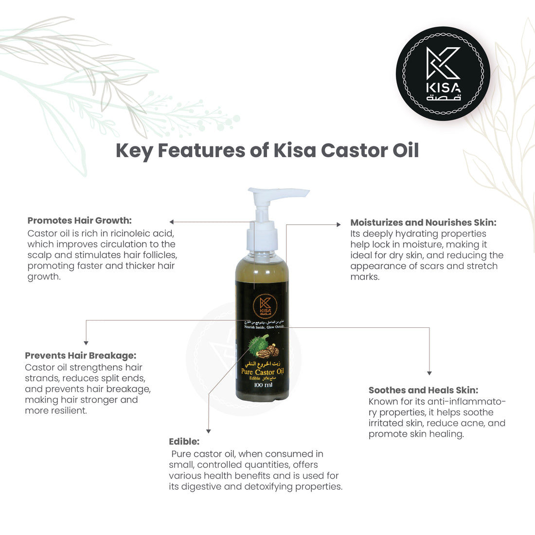 KISA PURE CASTOR OIL 100 ML