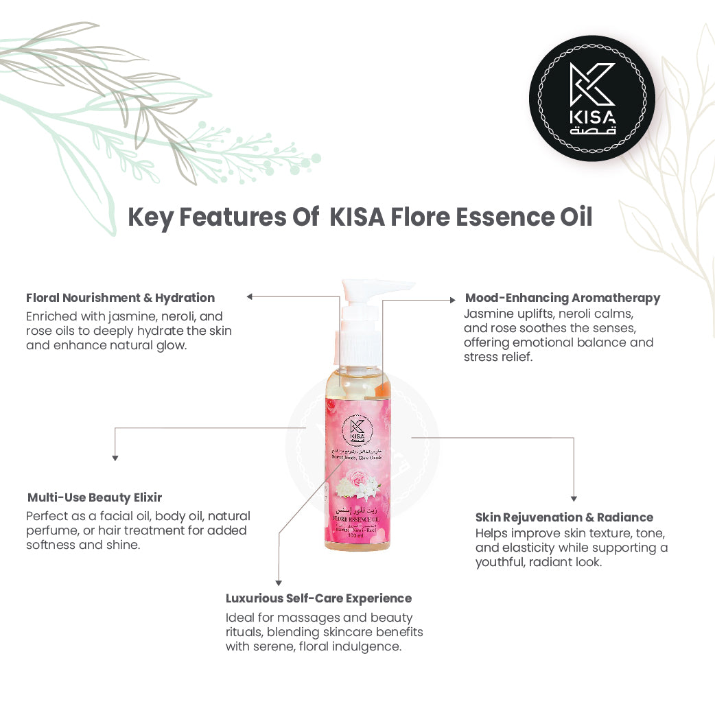 KISA FLORE ESSENCE - OIL ( JASMINE - NEROLI - ROSE ) - 100 ML