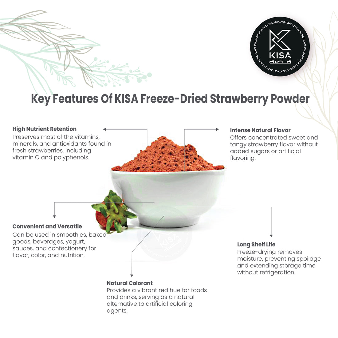 KISA PURE FREEZE DRIED STRAWBERRY POWDER
