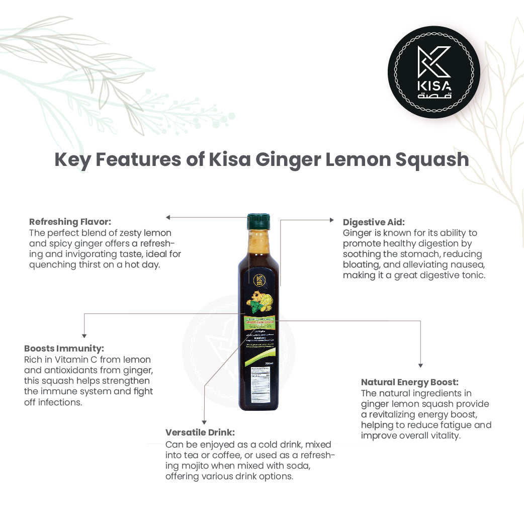 KISA GINGER LEMON SQUASH 700 ML