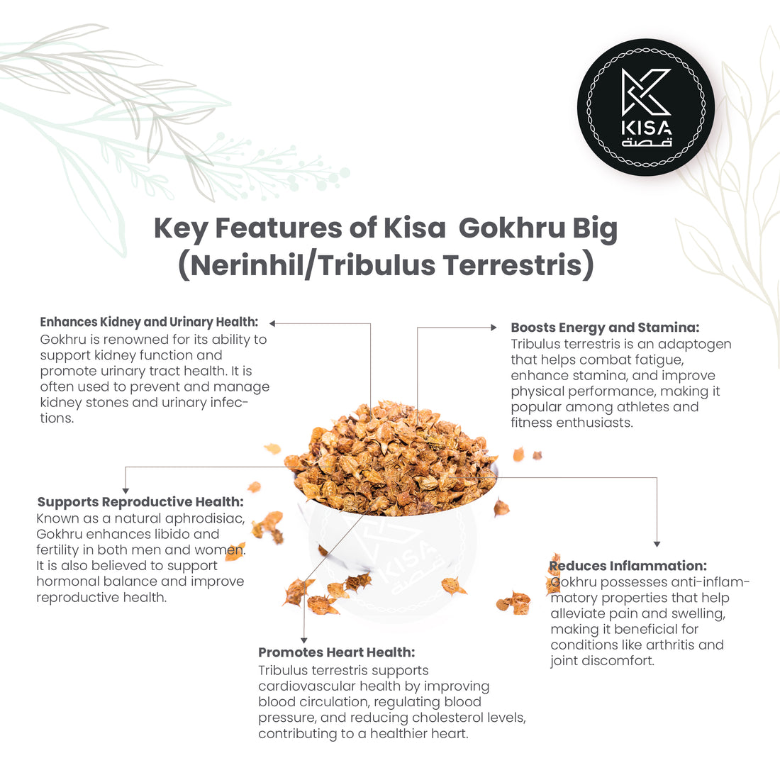 GOKHRU / GANGURU / BINDII SEEDS / TRIBULUS TERRESTRIS - LARGE