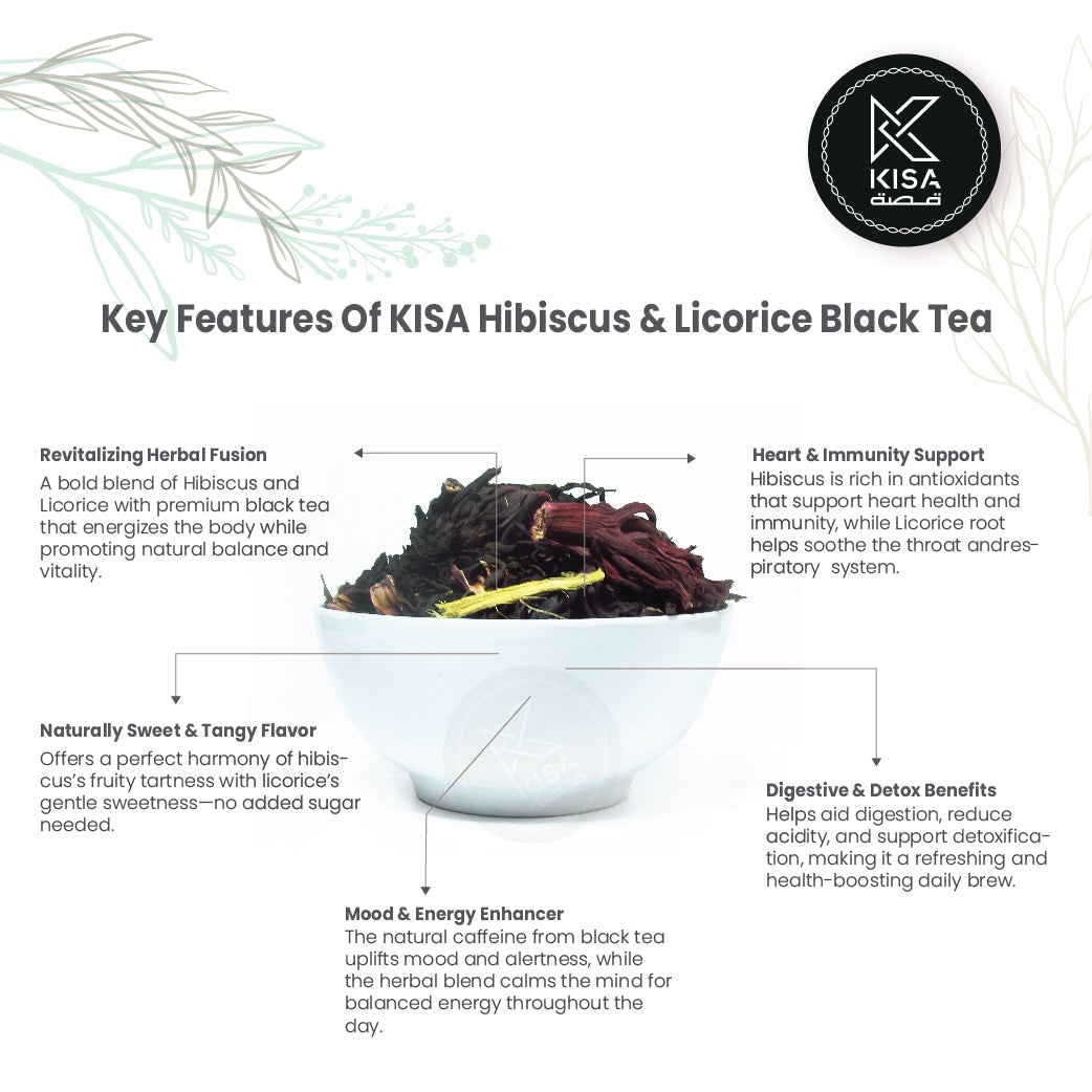 KISA HIBISCUS & LICORICE HERBAL BLACK TEA