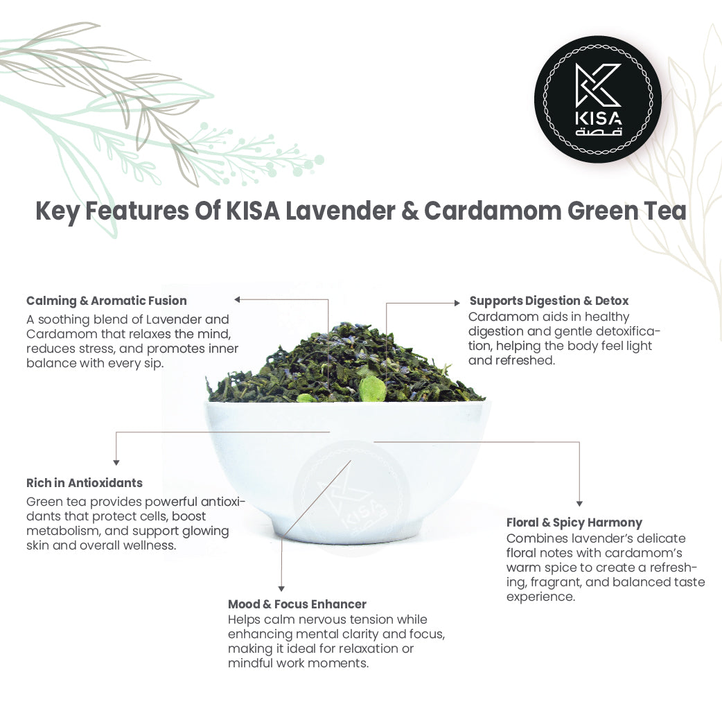 KISA LAVENDER & CARDAMOM GREEN TEA