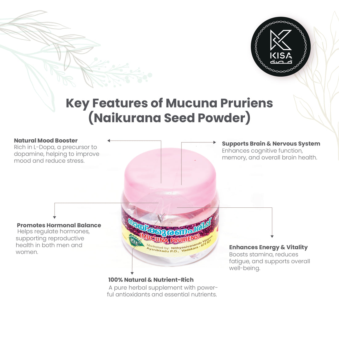 NAIKKURANA POWDER 50 GM / MUCUNA PRURIENS POWDER 50 GM