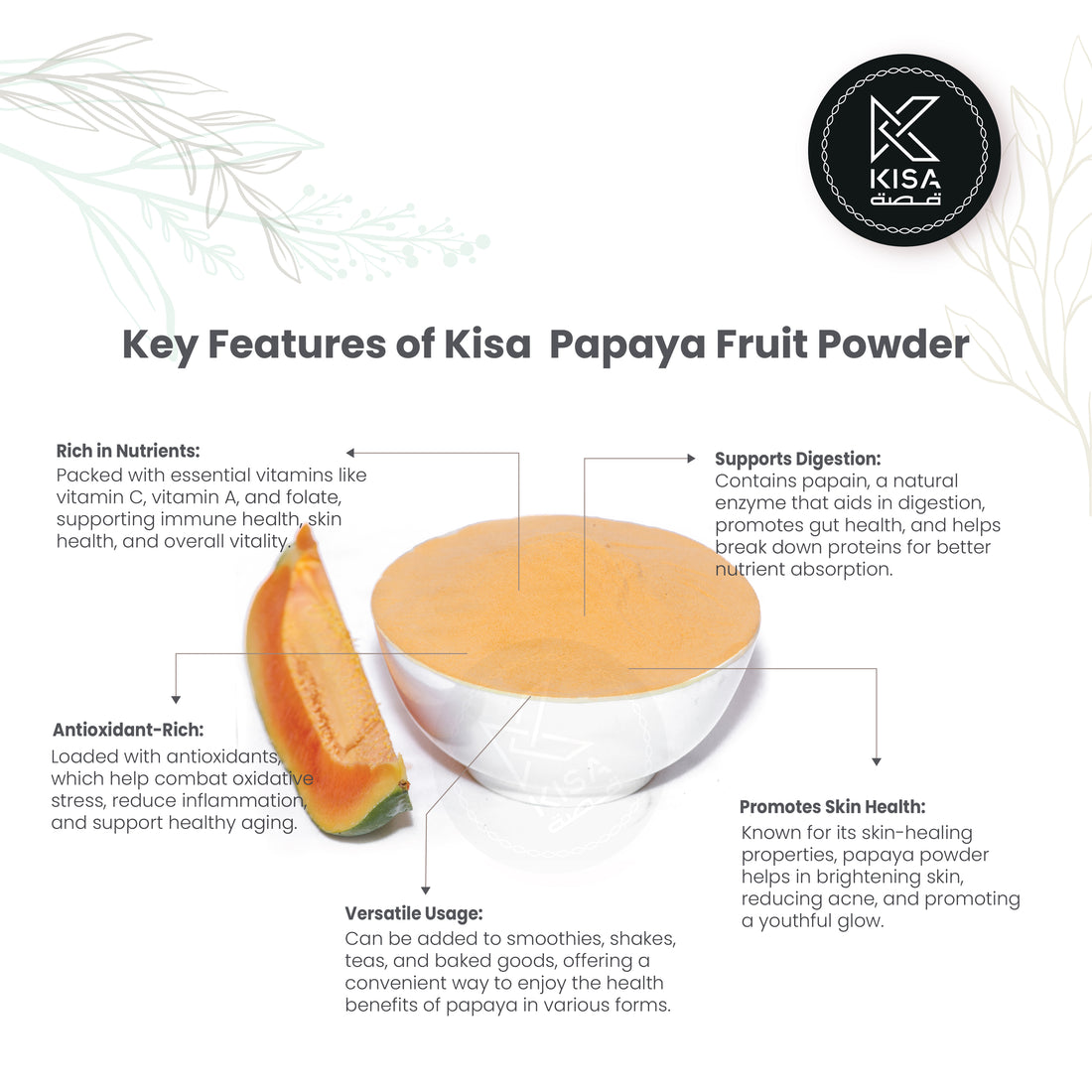 KISA PURE PAPPAYA FRUIT POWDER