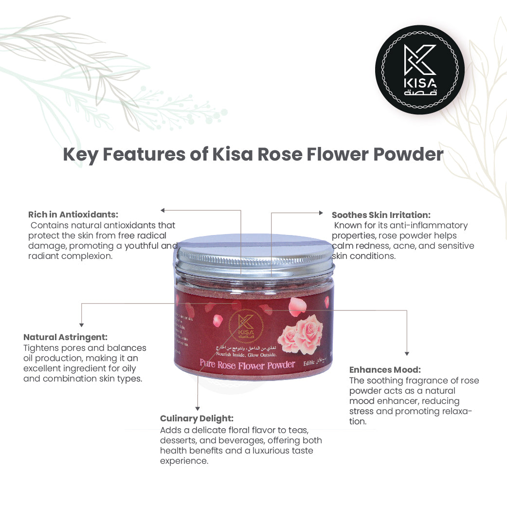 KISA PURE ROSE FLOWER POWDER 100 GRM BOTTLE