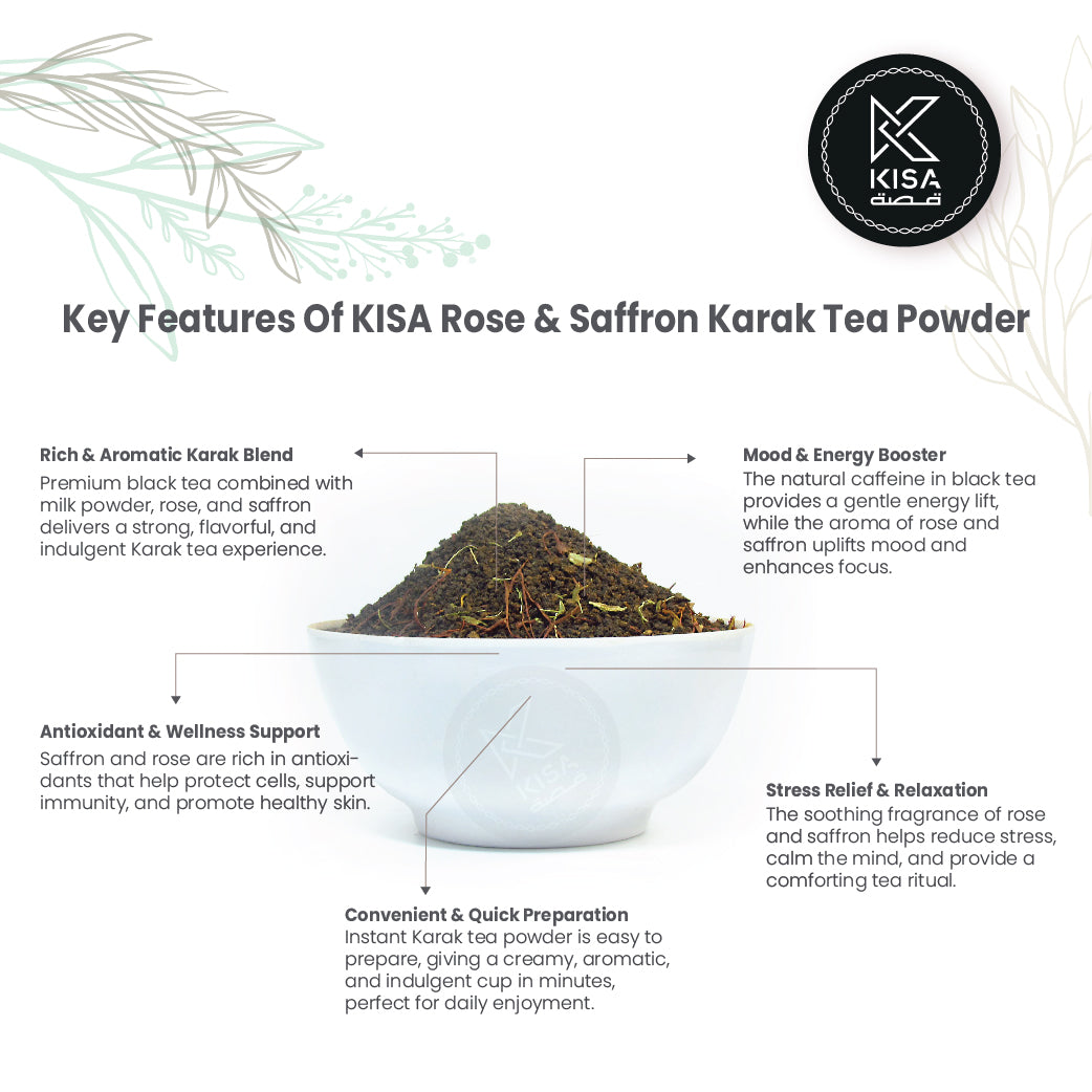 KISA ROSE & SAFFRON KARAK TEA POWDER