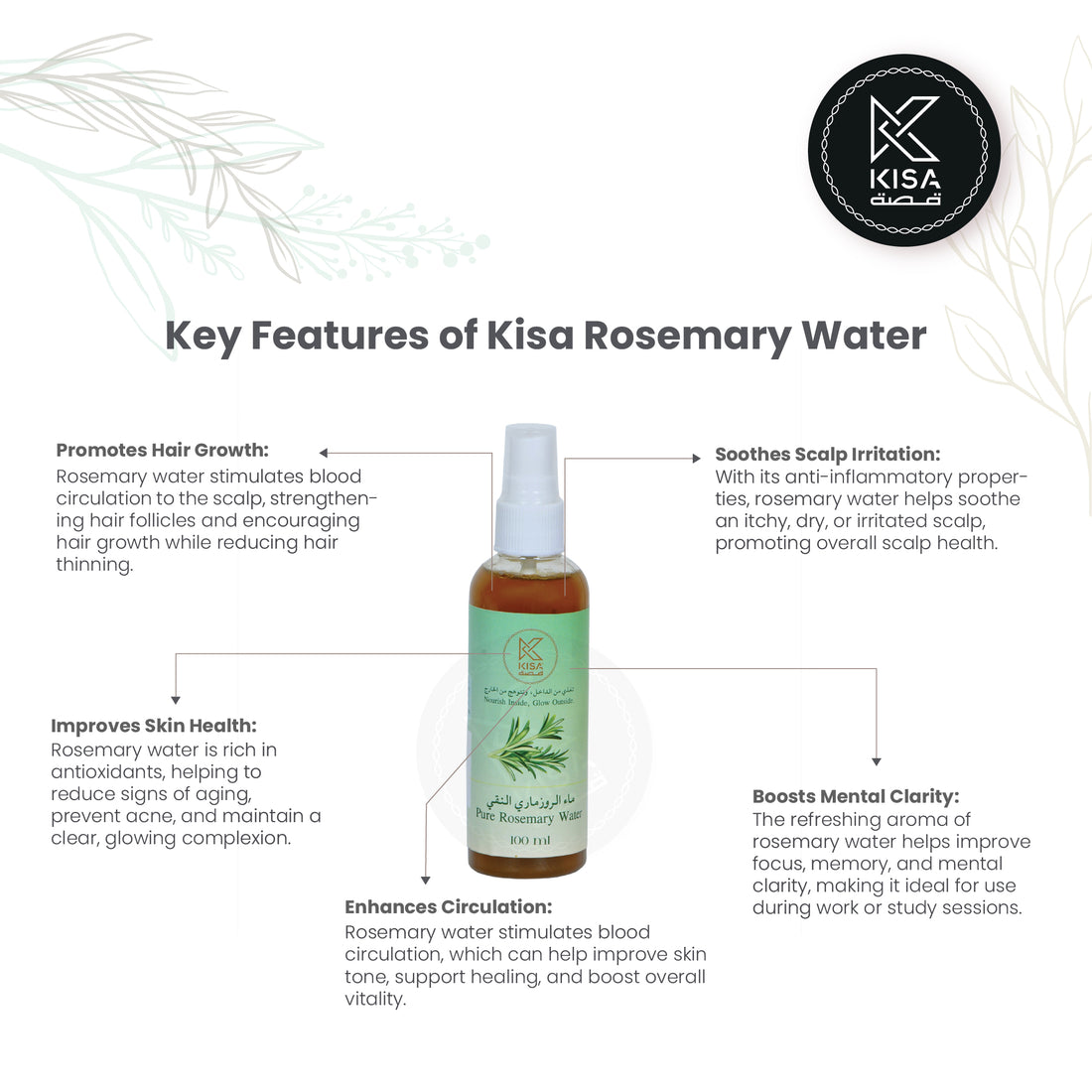 KISA PURE ROSEMARY WATER 100 ML