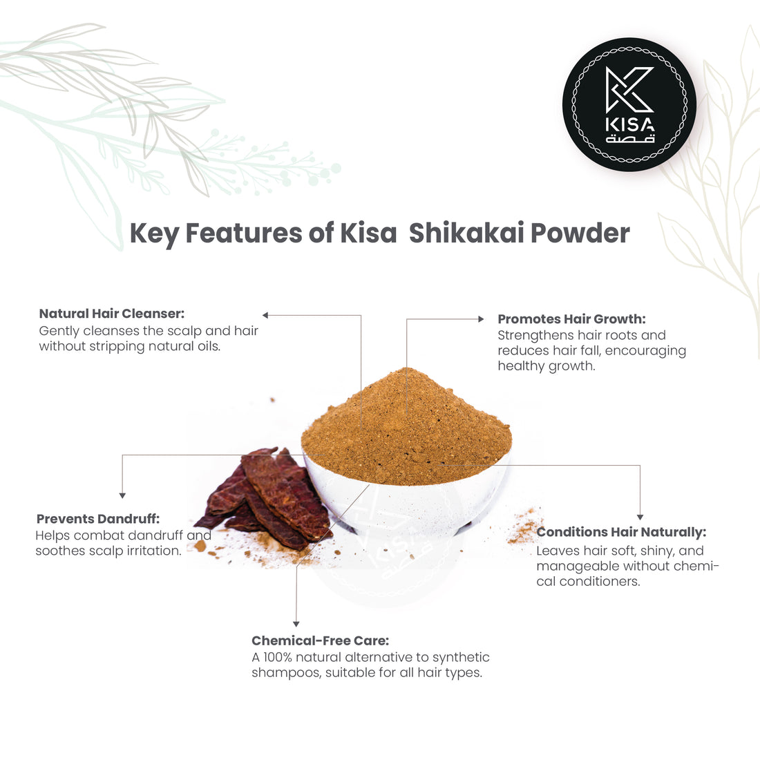 SHIKA  KHAI POWDER / SOAP POD / ACACIA CONCINNA POWDER