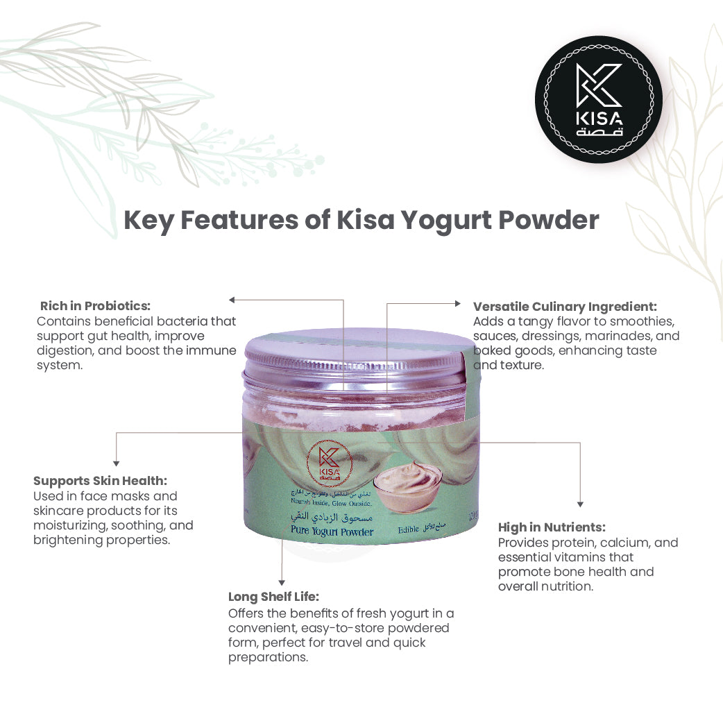 KISA PURE DRY YOGHURT POWDER 100 GMS BOTTLE