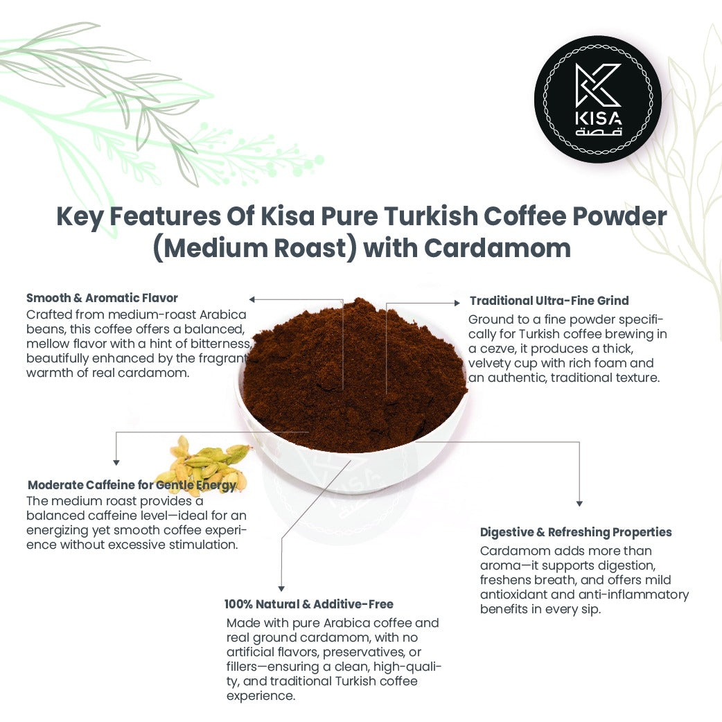 TURKISH COFFEE POWDER-TURKISH (MEDIUM ROAST) WITH CARDAMOM